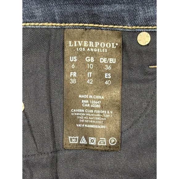 Liverpool Los Angeles Women's 6 Jeans Dallas Fray Stacked Hem Stretch Crop - Picture 8 of 10